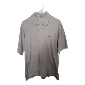 BURBERRY Polo Shirt T-Shirt Men's  Size Large Beige Short Sleeve Preppy Collared